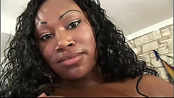 Slim Ebony Woman With Big Boobs Gets Her Pussy Oiled And Pounded